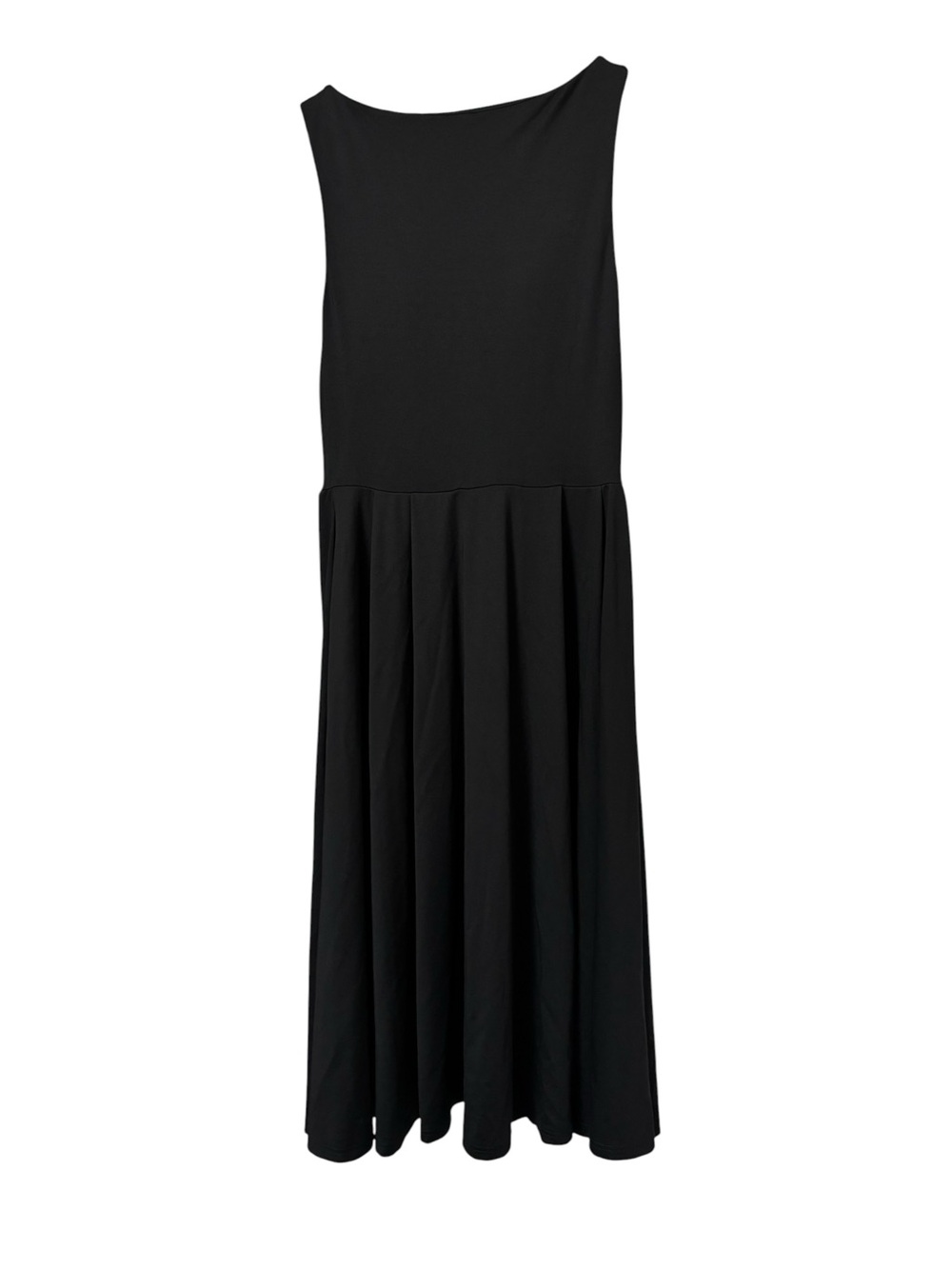 OGL Black sleeveless bamboo sculpting stretch ponte boatneck chic midi dress L - Picture 11 of 16